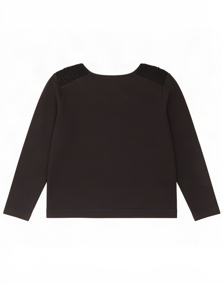 Massimo Dutti Top da donna manica lunga UK 14 Medium Nero