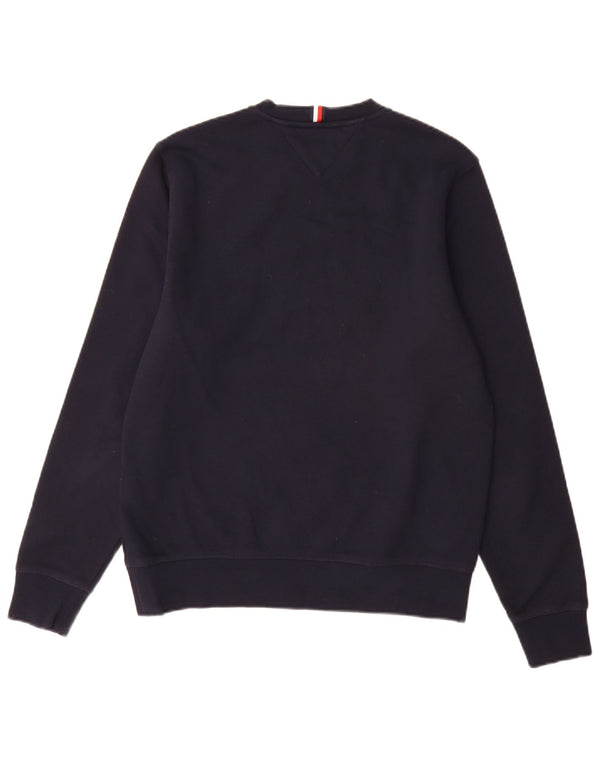 Tommy Hilfiger Felpa grafica da uomo Maglione piccolo cotone blu navy