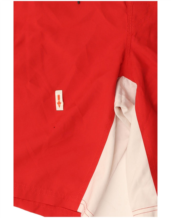 Pantaloncini da bagno grafici da uomo SUNDEK grandi in poliestere color block rosso