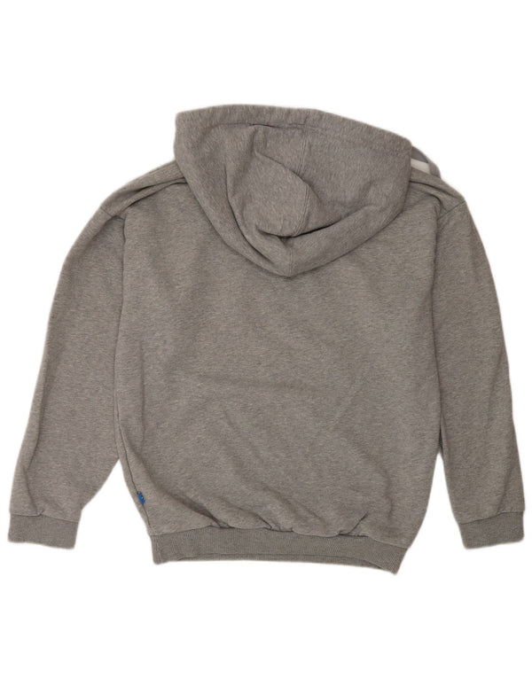 Felpa con cappuccio oversize grafica da donna Adidas UK 6 XS cotone chiazzato grigio