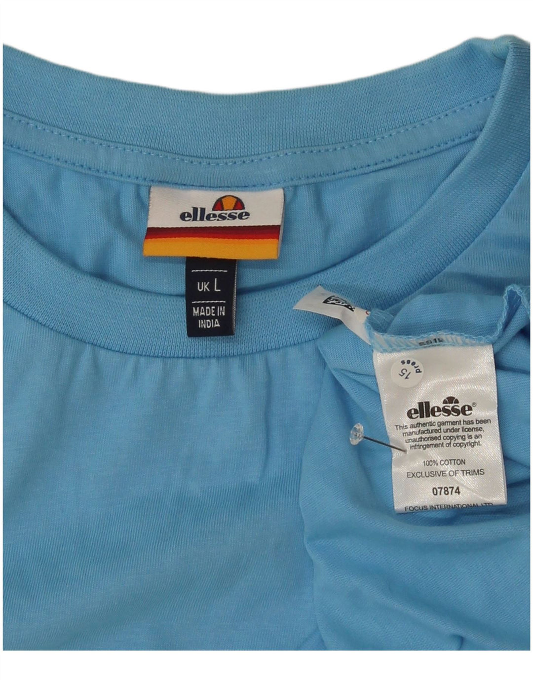 T-shirt grafica da uomo Ellesse Top grande in cotone blu