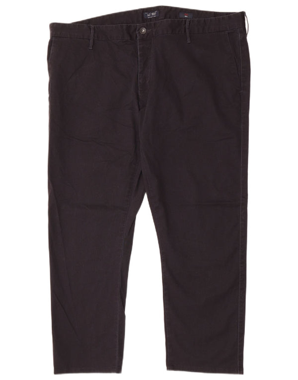 Pantaloni chino slim da uomo Armani IT 58 4XL W42 L28 cotone nero