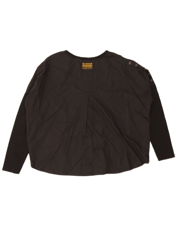 Top oversize da donna G-Star a maniche lunghe UK 14 cotone nero medio