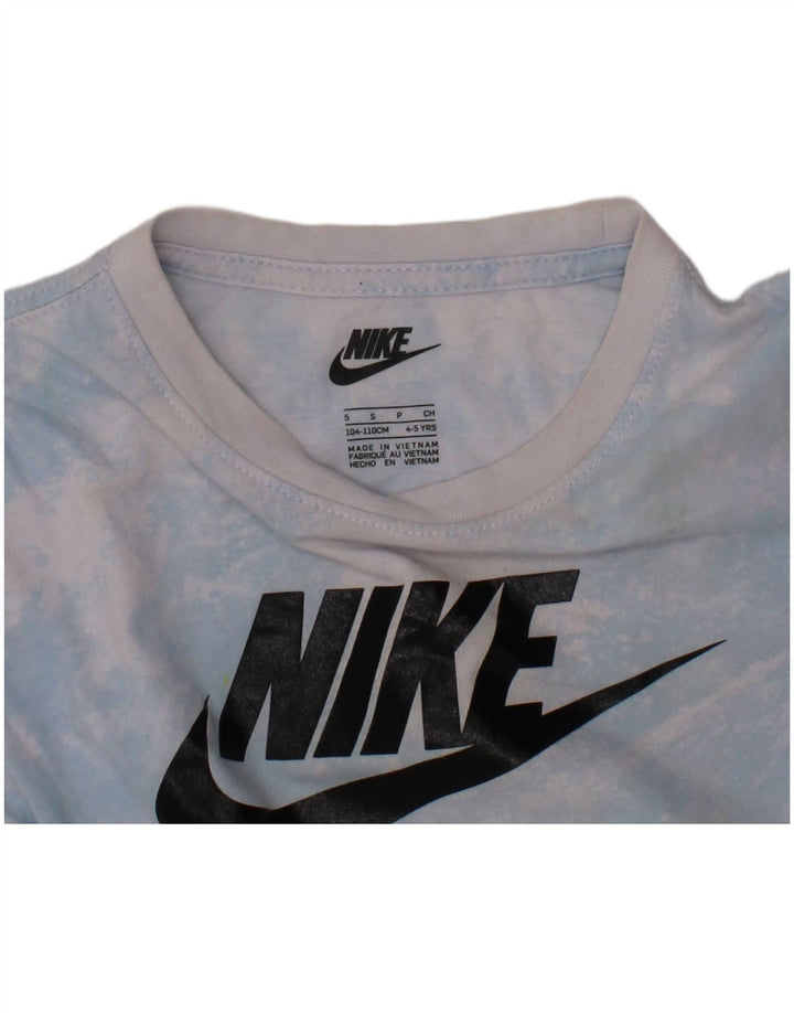 T-shirt grafica da bambino NIKE Top 4-5 anni piccola blu tie dye