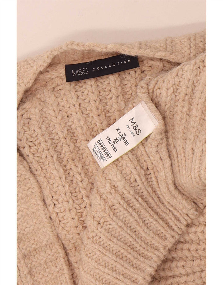 Maglione cardigan oversize da donna Marks & Spencer UK 18 XL Acrilico beige