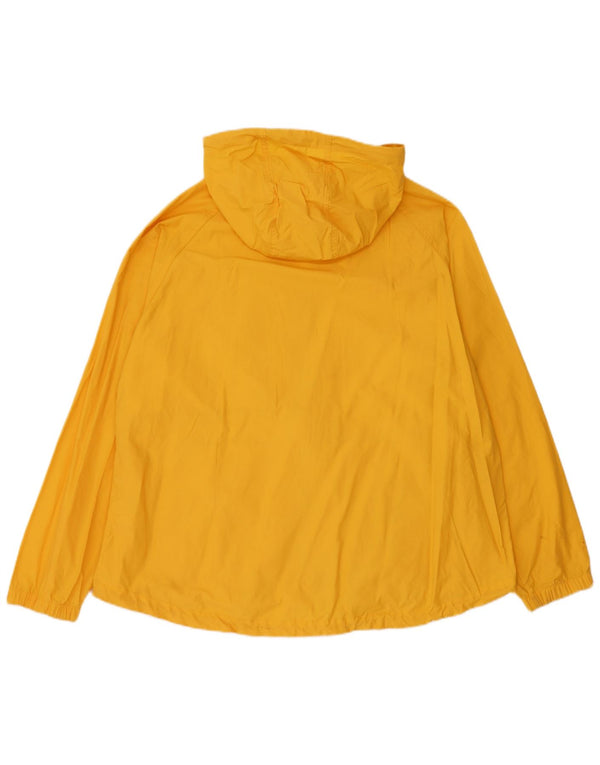 Fat Face Womens Hooded Oversized Rain Jacket UK 18 XL Yellow Cotton