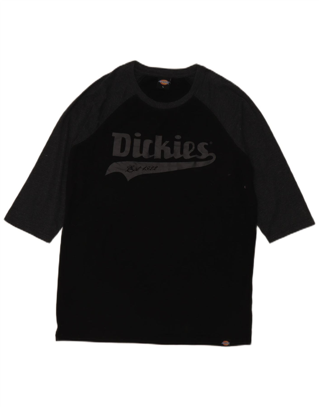 Dickies Top grafico da uomo con maniche a 3/4 grande in cotone color block nero