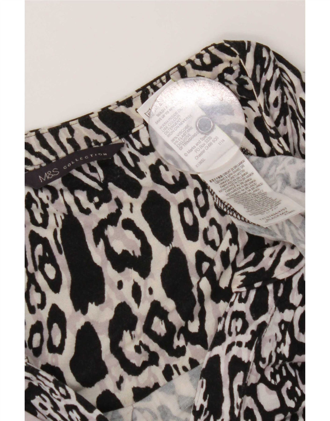 Top camicetta da donna Marks & Spencer UK 20 2XL Stampa animalier multicolore
