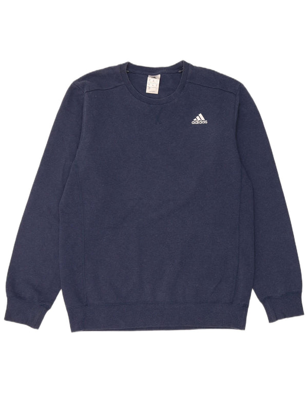 Felpa da uomo Adidas maglione medio blu navy in cotone