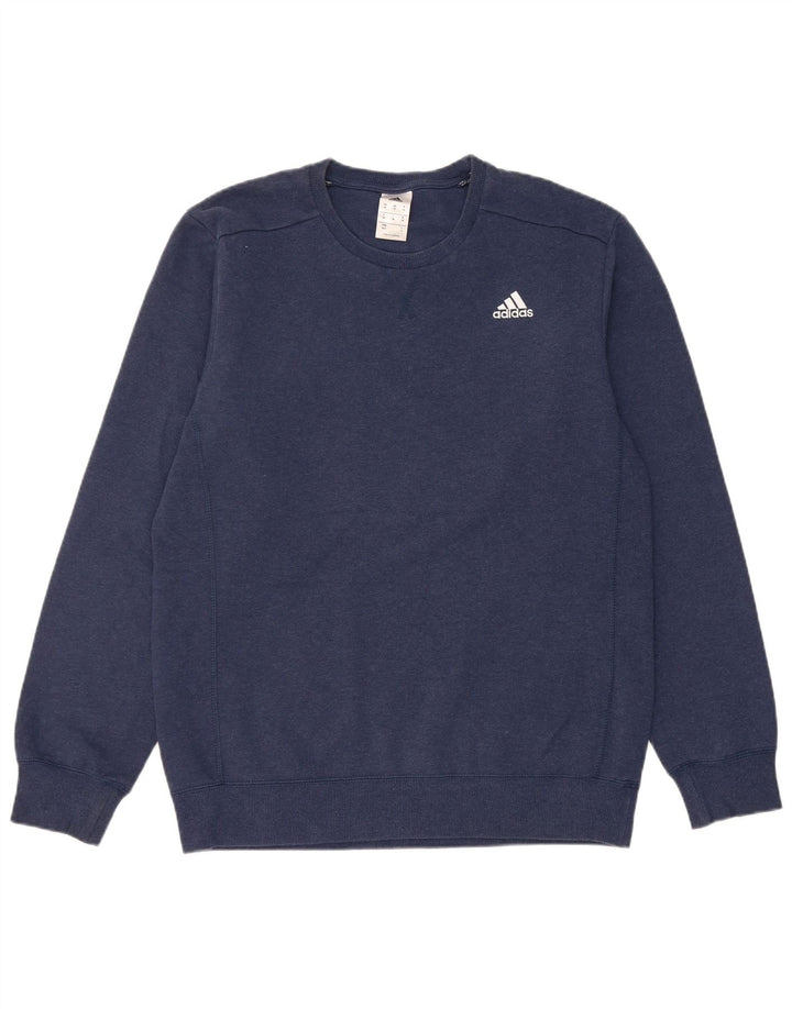 Felpa da uomo Adidas maglione medio blu navy in cotone