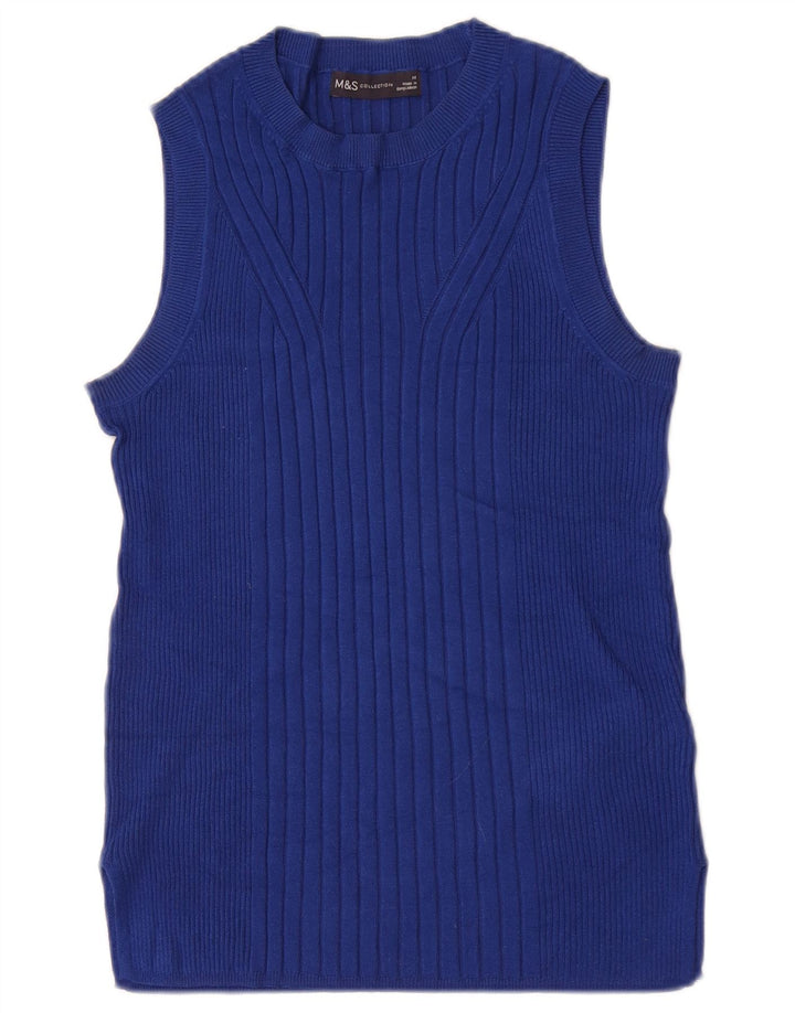 Canotta da donna Marks & Spencer UK 12 Viscosa blu medio