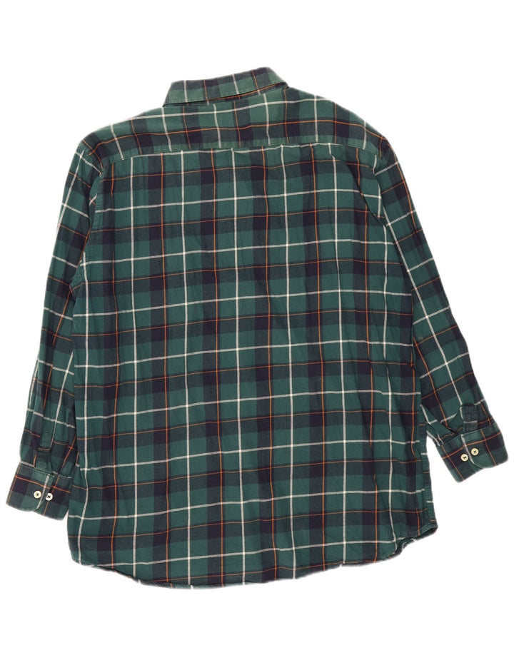 Camicia Carrera da uomo vestibilità regolare in flanella 2XL cotone a quadri verde