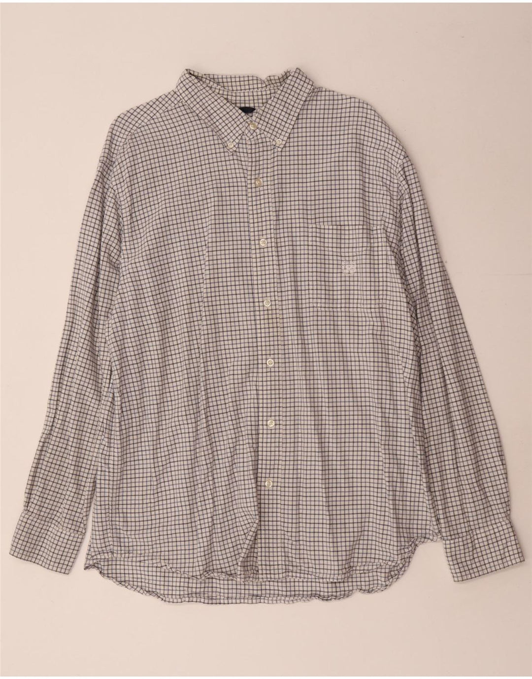 Camicia da uomo Chaps XL in cotone a quadri bianchi