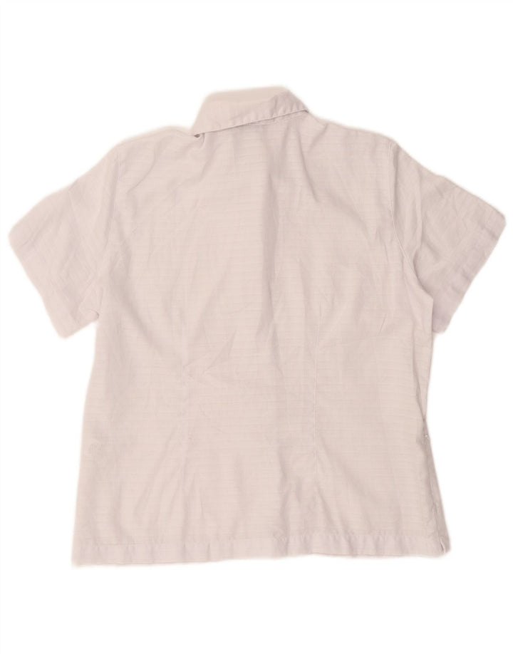 Camicia a maniche corte da donna Rohan Camicetta UK 14 Poliestere a quadri bianco medio