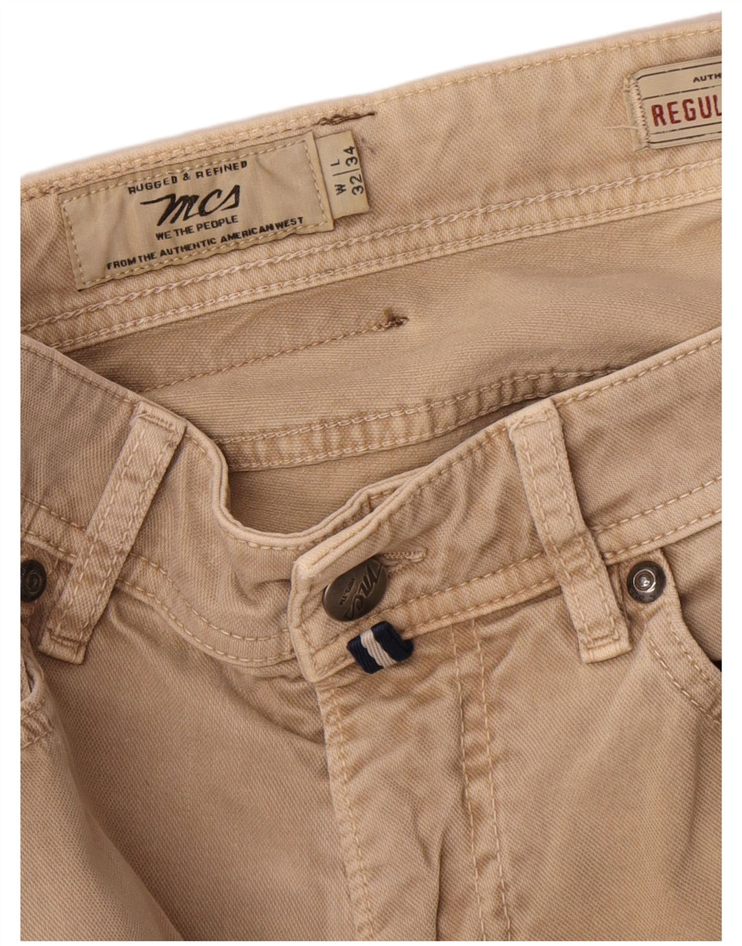 Pantaloni casual dritti da uomo Marlboro Classics W32 L28 Beige