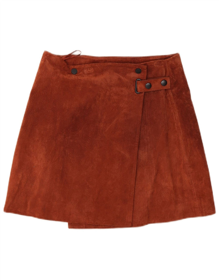 Gonna avvolgente in pelle scamosciata da donna Mango piccola W26 marrone
