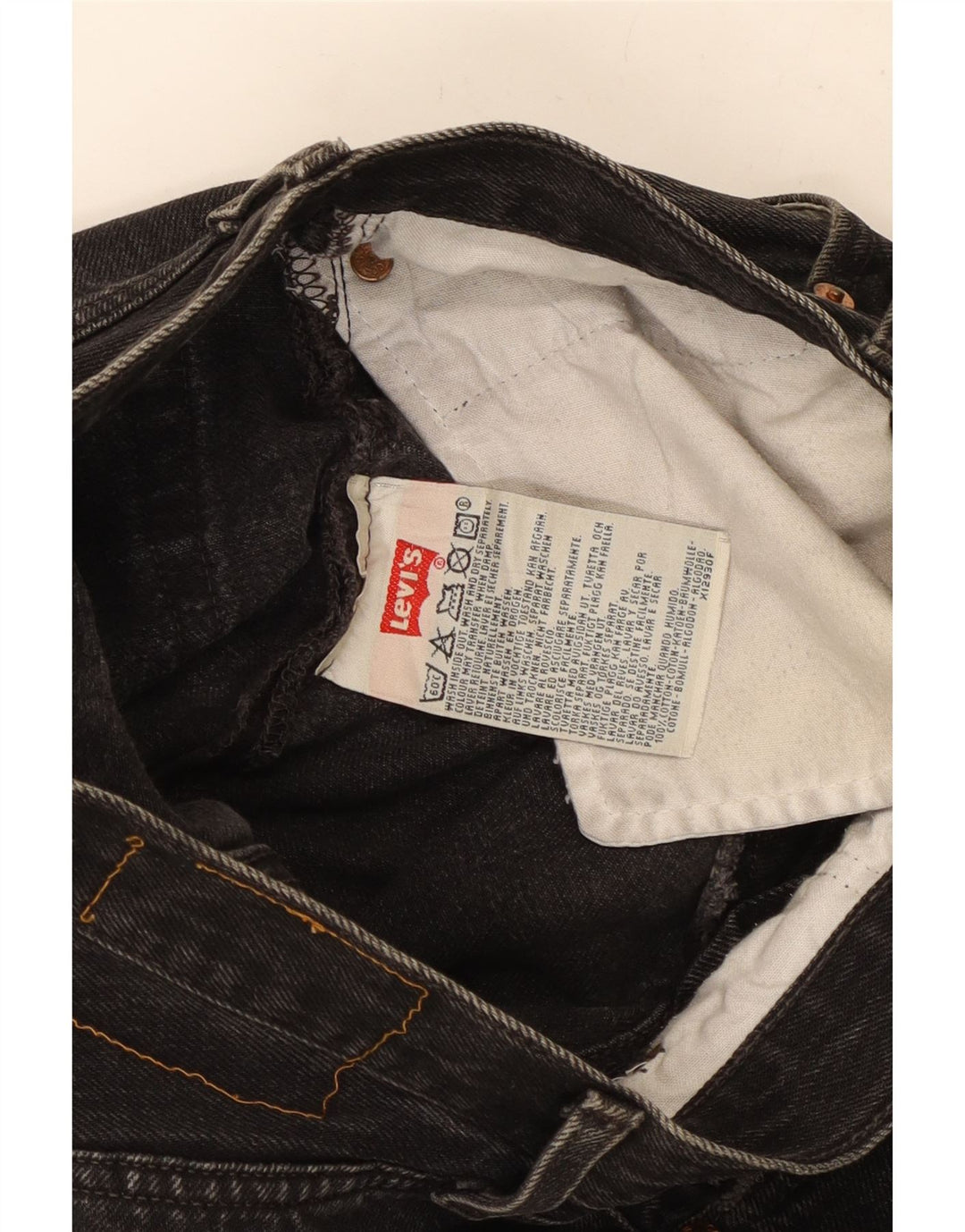 Jeans dritti da donna Levi's W28 L28 cotone nero