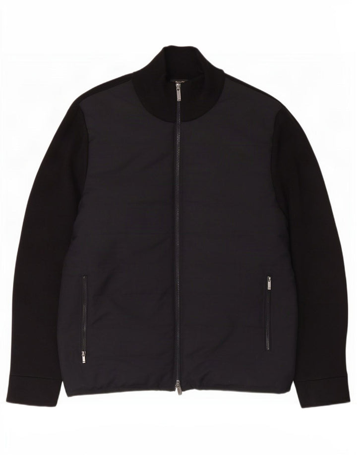 Giubbotto bomber da uomo Massimo Dutti UK 42 XL cotone nero