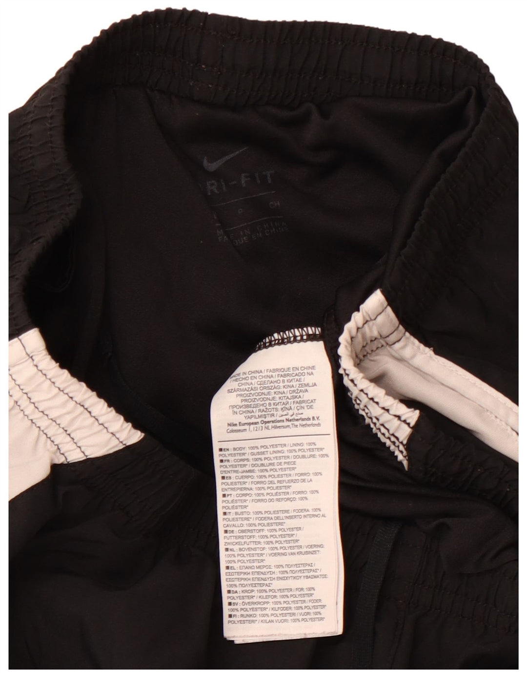 Pantaloncini sportivi NIKE da donna Dri Fit UK 8 piccoli in poliestere color block nero