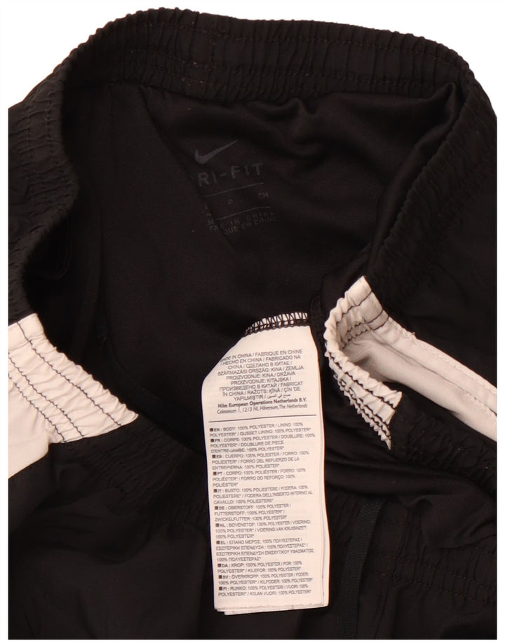 Pantaloncini sportivi NIKE da donna Dri Fit UK 8 piccoli in poliestere color block nero