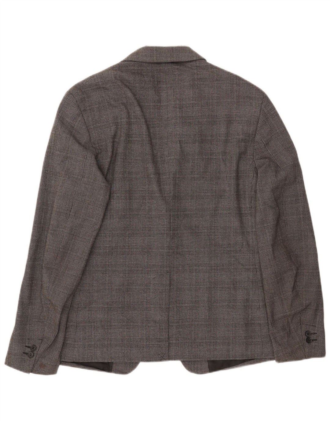 ZARA Giacca Blazer a 1 Bottone da Uomo EU 50 Poliestere Pied De Poule Grigio Medio