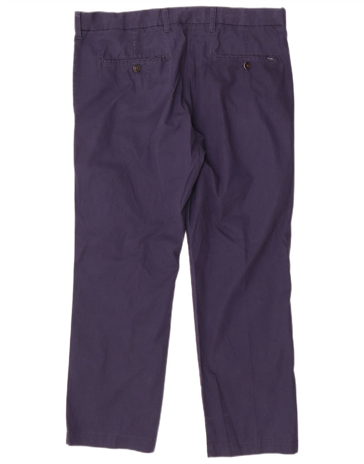 MARKS & SPENCER Pantaloni da abito da uomo blu Harbour W38 L29 Blu navy