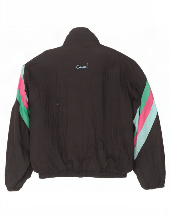 Giacca da ginnastica da uomo Creation XL in poliammide color block nero