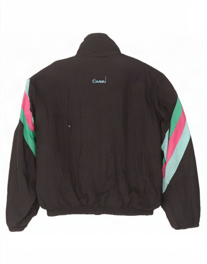Giacca da ginnastica da uomo Creation XL in poliammide color block nero