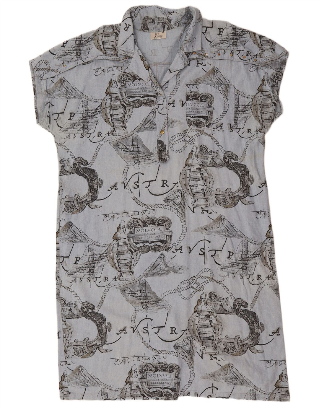 Abito a trapezio grafico da donna Romy IT 54 3XL Blu
