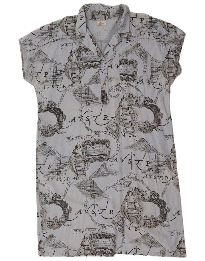 Abito a trapezio grafico da donna Romy IT 54 3XL Blu