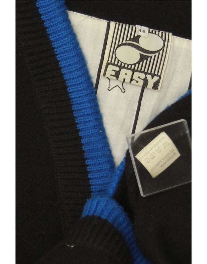 Maglione cardigan con maniche a 3/4 da donna Easy EU 44 XL Lana nera
