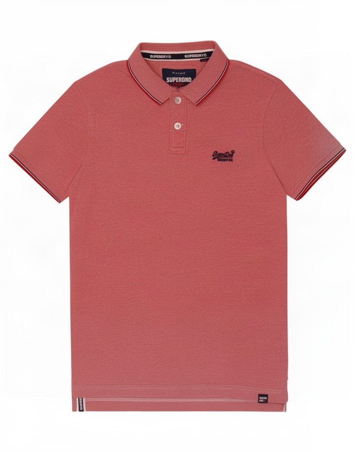 Polo da uomo Superdry in cotone rosa medio