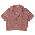 PULL & BEAR Camicia corta a maniche corte da donna UK 6 XS Rossa a righe