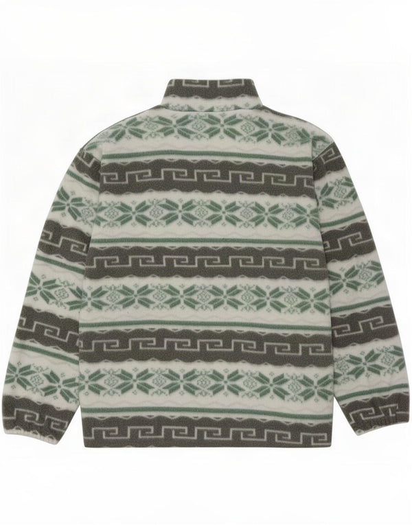 Giacca in pile vintage da uomo UK 42 XL Grigia Fair Isle
