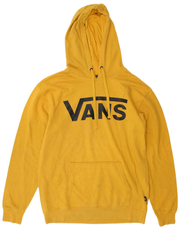 Felpa con cappuccio grafica da uomo Vans in cotone giallo medio