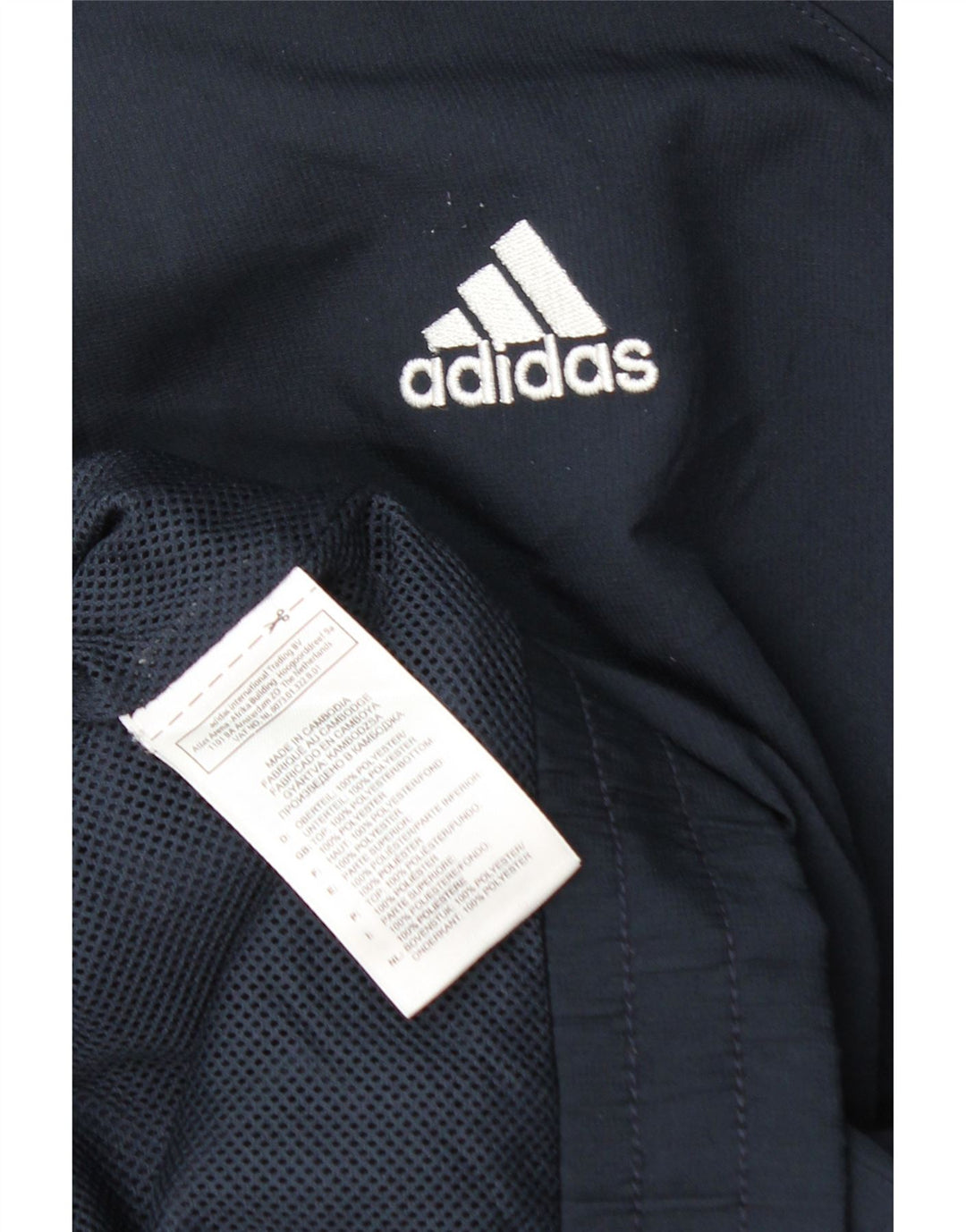 Giacca da ginnastica da uomo con cappuccio Adidas Small, colore blu navy