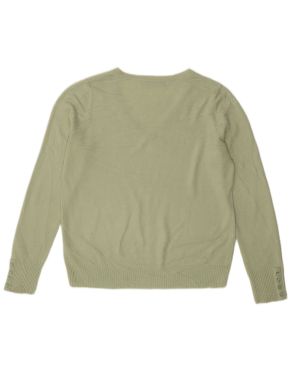 Maglione maglione con scollo a V da donna Marks & Spencer UK 16 grande verde