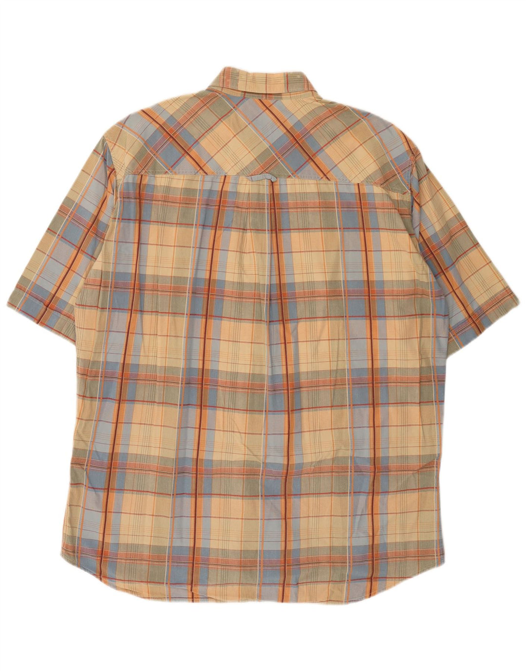 Camicia a maniche corte da uomo Marlboro Classics XL in cotone a quadri beige