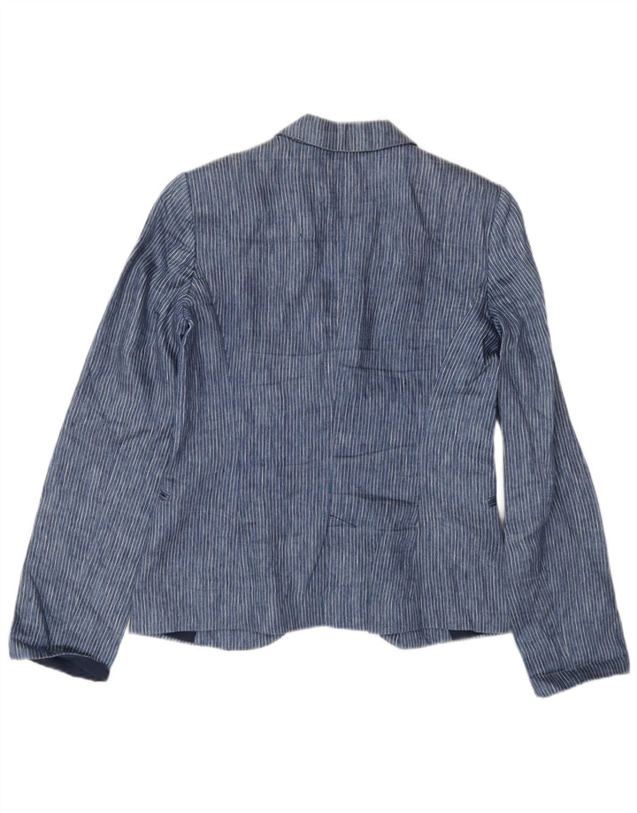 Giacca blazer a 1 bottone da donna Zara UK 6 XS poliestere gessato blu
