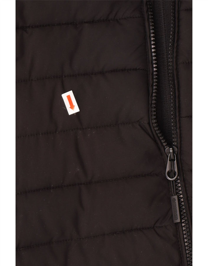 Giacca imbottita con cappuccio da uomo Superdry grande in poliestere nero