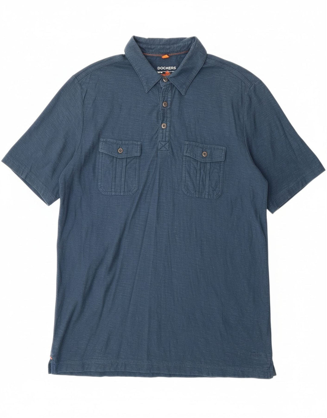 DOCKERS Mens Polo Shirt Large Navy Blue Cotton
