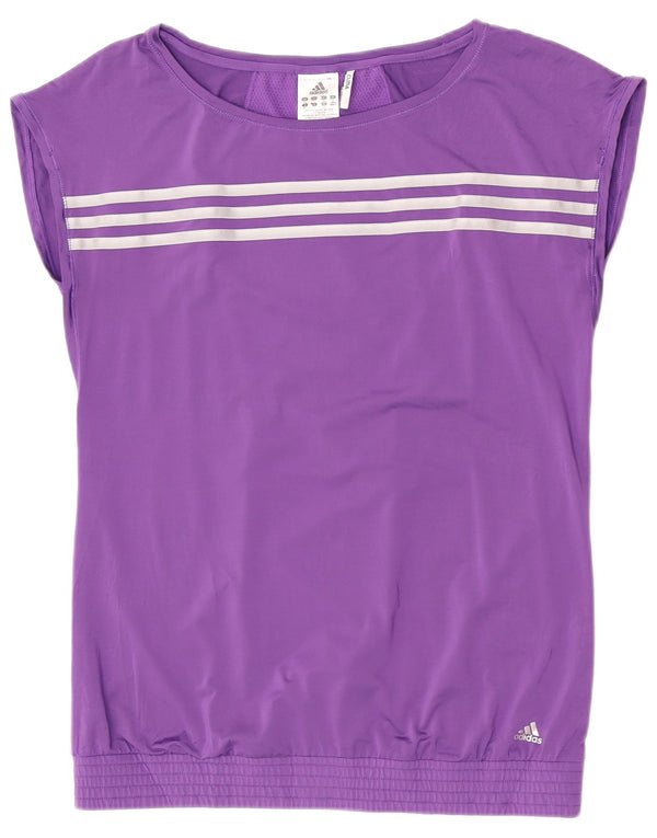 Adidas T-shirt grafica da donna Top UK 16 Large Purple Poliestere Sports