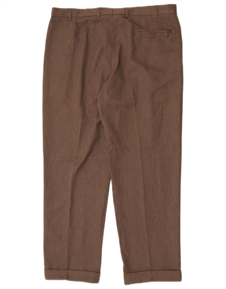 Pantaloni da abito con pegging da uomo Marks & Spencer W38 L31 poliestere grigio