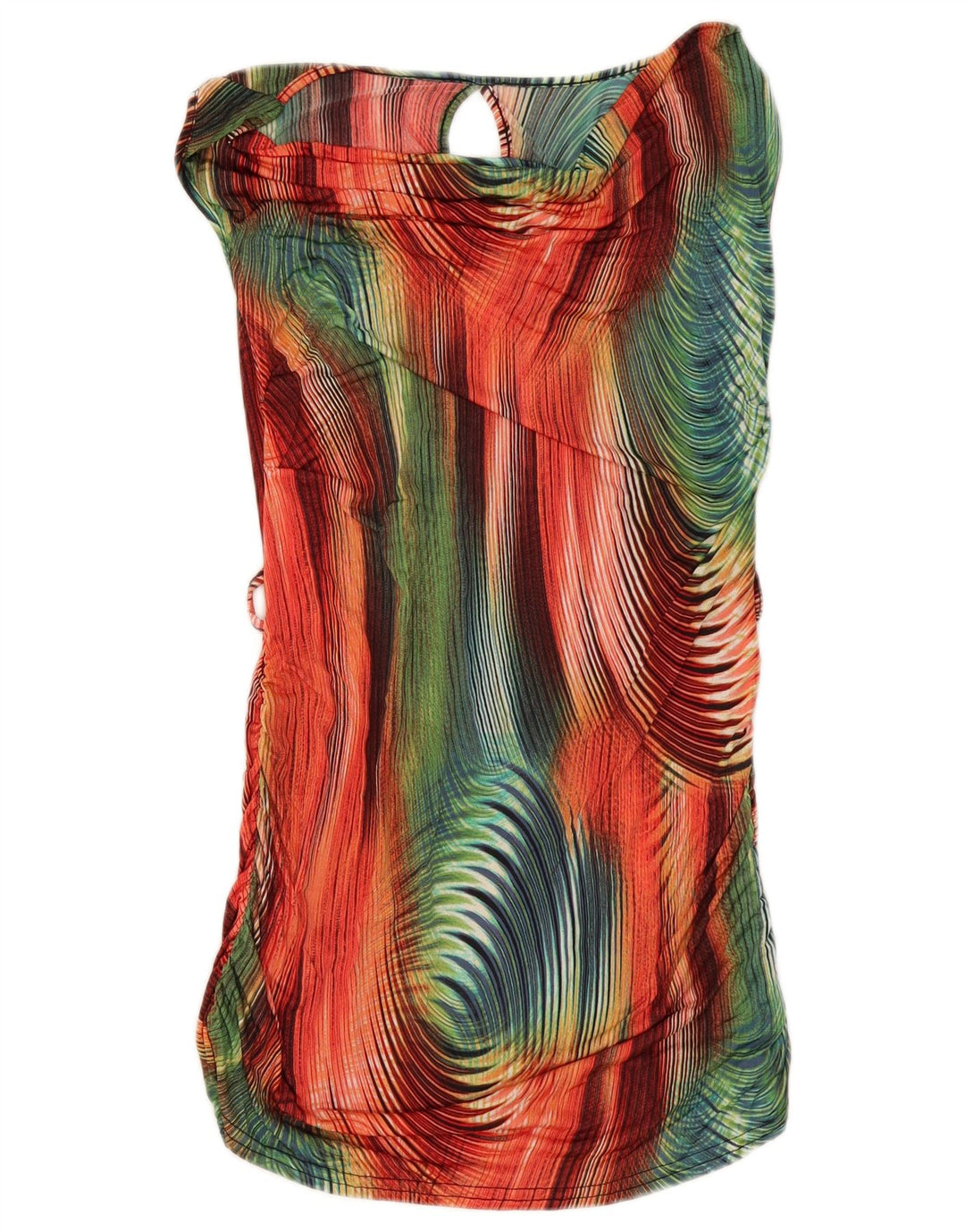 Abito basic da donna vintage con motivo astratto UK 8 piccolo multicolore