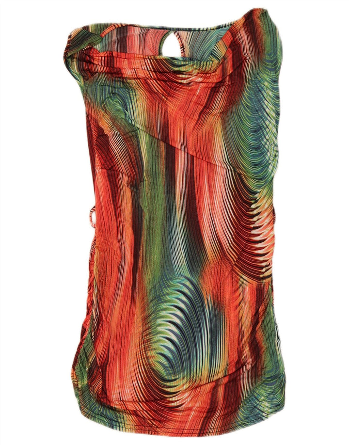 Abito basic da donna vintage con motivo astratto UK 8 piccolo multicolore