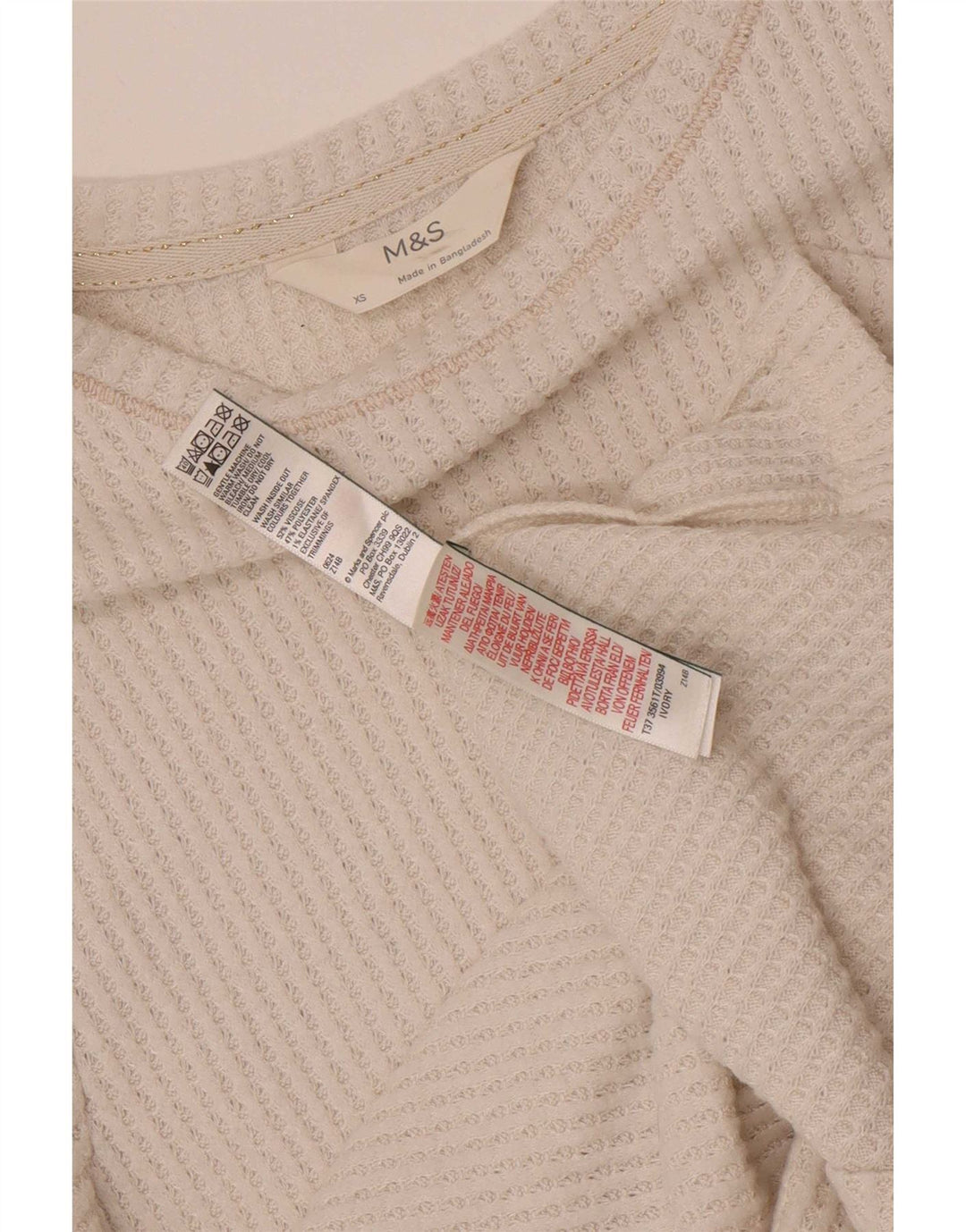Top camicetta da donna Marks & Spencer UK 6 XS viscosa bianca
