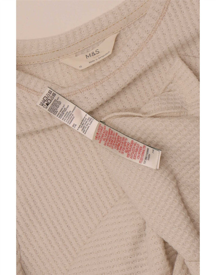 Top camicetta da donna Marks & Spencer UK 6 XS viscosa bianca