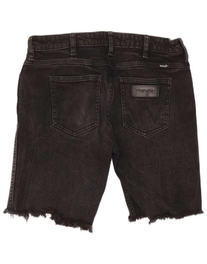 Pantaloncini di jeans invecchiati da donna Wrangler W30 cotone nero medio