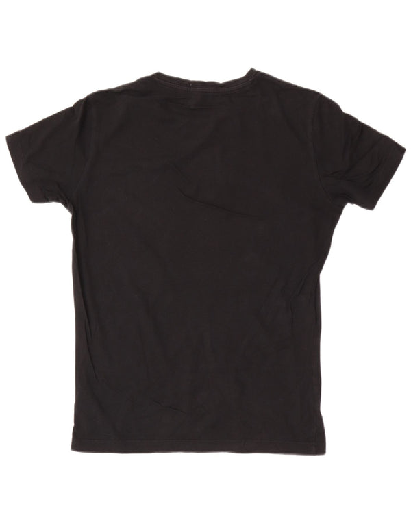T-shirt grafica da uomo slim fit Calvin Klein Jeans, cotone medio nero