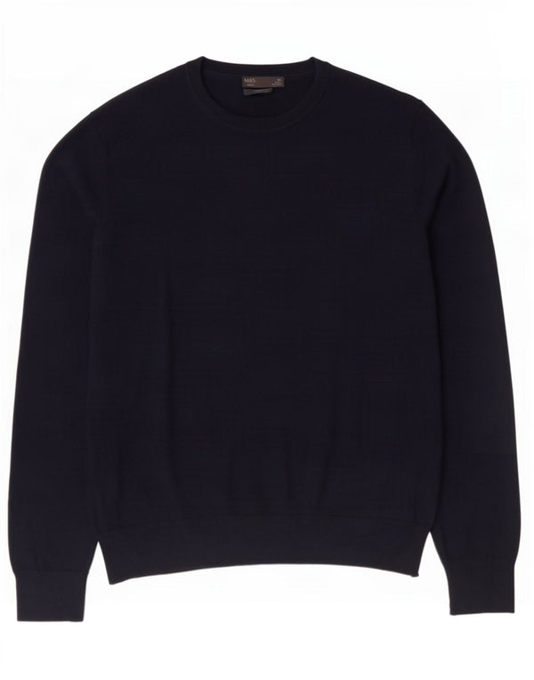 Maglione maglione girocollo da uomo Marks & Spencer XL cotone blu navy